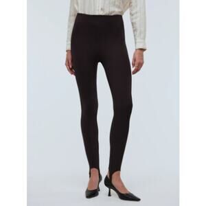 Madewell Womens Ponte Stirrup Leggings Fitted Roasted Espresso Brown Size Small
